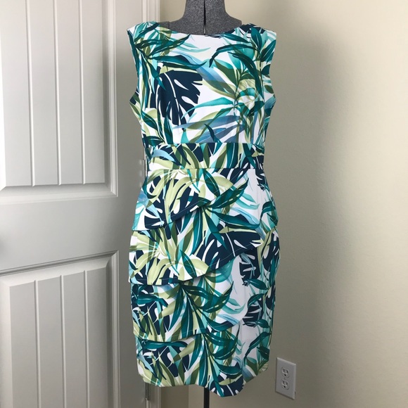 Dress Barn Dresses & Skirts - Dressbarn midi ruffle dress 14 tropical print